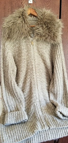 Speigel Jackets & Blazers - VINTAGE SPIEGEL Sweater coat fur detachable collar